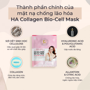 Mặt nạ Collagen Hàn Quốc KimKul HA Collagen Bio-Cell Mask - Mặt nạ Collagen chống lão hóa chuẩn Hàn Quốc dưỡng trắng, ngừa lão hóa