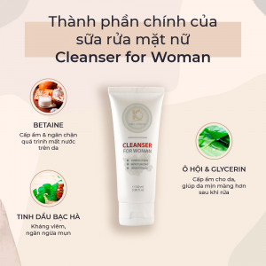 Sữa rửa mặt cho dành Nữ KimKul Cleanser For Woman 100ML - Sữa rửa mặt dưỡng ẩm, chống lão hóa, hỗ trợ trắng da cho nữ