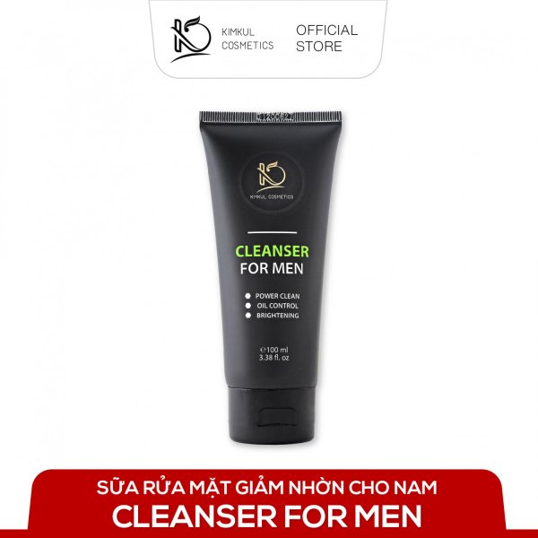 Sữa rửa mặt dành cho Nam KimKul Cleanser For Men 100ML - Sữa rửa mặt ngừa mụn, kháng khuẩn, dưỡng da ẩm đàn hồi - Màu sắc Đen Size 100Ml