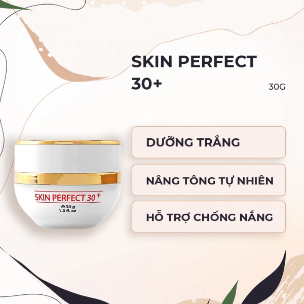 Kem dưỡng trắng da mặt ngừa mụn chuyên sâu KimKul Skin Perfect 30+ 30G - Giúp da trắng sáng, mịn màng, và trẻ hóa làn da - Màu sắc Trắng Size 30G