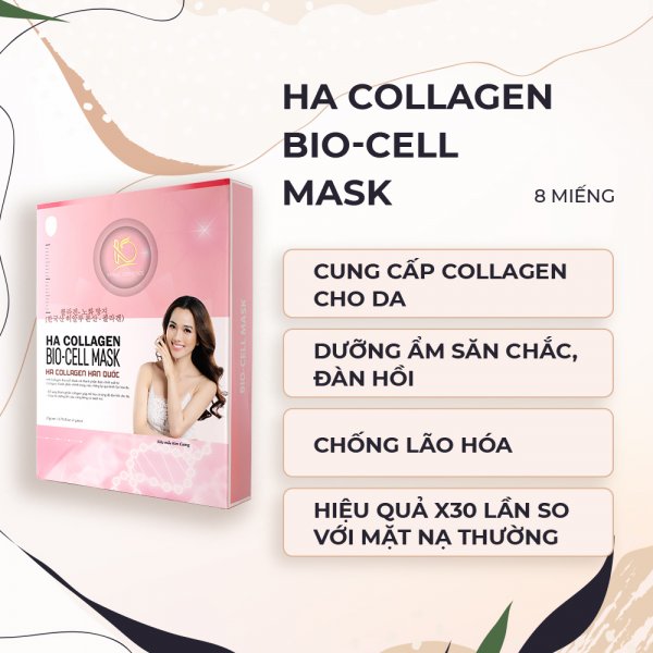  Hộp 8 mặt nạ KimKul HA Collagen Bio-Cell Mask - Màu sắc Hồng Khối lượng 1 Hộp ( 8 miếng )