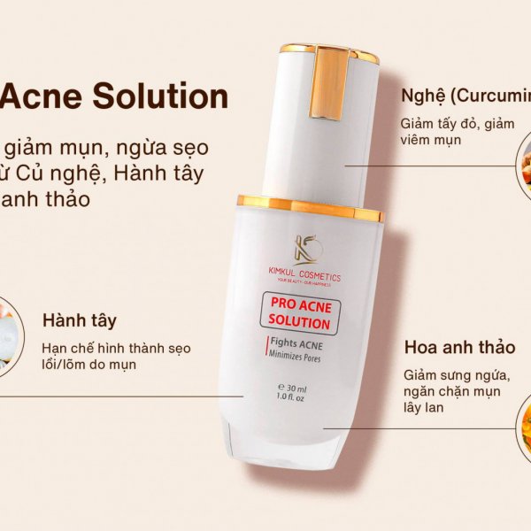 Serum trị mụn thâm sẹo rổ KimKul Pro Acne Solution 30ML - Giúp trị mụn thâm, sẹo rổ, mụn đầu đen, mụn cám, mụn bọc - Màu sắc Trắng Size 30ML