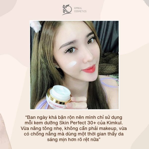 Kem dưỡng trắng da mặt ngừa mụn chuyên sâu KimKul Skin Perfect 30+ 30G - Giúp da trắng sáng, mịn màng, và trẻ hóa làn da - Màu sắc Trắng Size 30G