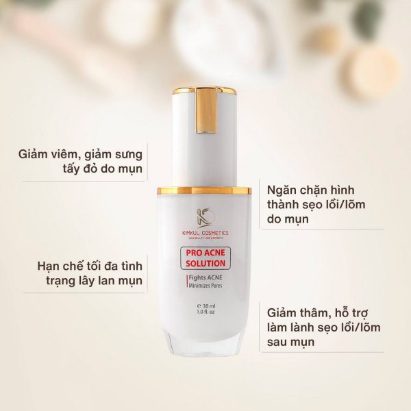 Serum trị mụn thâm sẹo rổ KimKul Pro Acne Solution 30ML - Giúp trị mụn thâm, sẹo rổ, mụn đầu đen, mụn cám, mụn bọc - Màu sắc Trắng Size 30ML