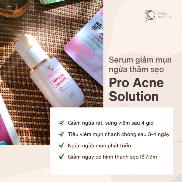 Serum trị mụn thâm sẹo rổ KimKul Pro Acne Solution 30ML - Giúp trị mụn thâm, sẹo rổ, mụn đầu đen, mụn cám, mụn bọc - Màu sắc Trắng Size 30ML